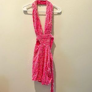 Fashion Nova Pink Sequin Mini Dress